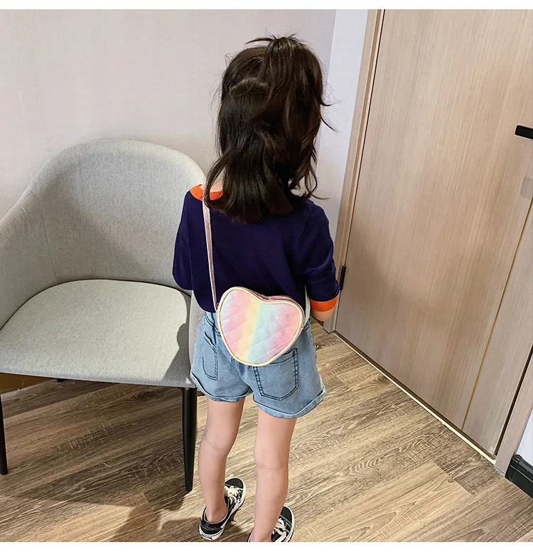Monsisy/Новинка года; Детские сумки через плечо для девочек из искусственной кожи; блестящие сумки на плечо с сердцем; детские сумки-мессенджеры в стиле Лолиты; Кошелек для монет; Bolsa