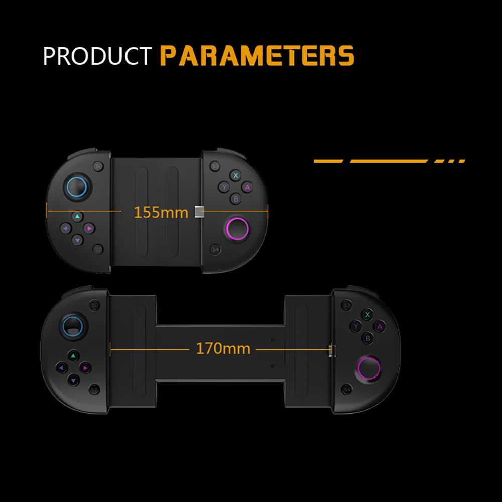 MINI Game Controller with Type C fast charging +Telescope phone holder Portable game handle joystick Sensitive buttons design_voghion.com