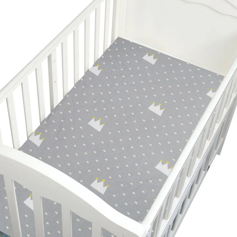 Хлопковая кроватка простыня мягкая детская кровать защитный чехол для матраса мультфильм постельные принадлежности для новорожденных для кроватки размер 130*70 см - Цвет: A1