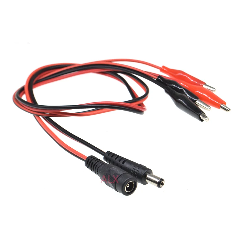DC Male/Female Jack Connector Power Cable To 2 Alligator Clips 12V 5.5*2.1mm