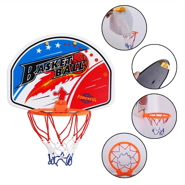 Canasta de baloncesto de plástico para niños, Mini canasta familiar de  27x21cm, juego de pared - AliExpress