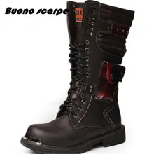 Новые армейские ботинки мужские военные кожаные армейские с металлической пряжкой мужские панк-сапоги для езды на мотоцикле Мужская обувь рок Zapatillas Deprtivas Hombre