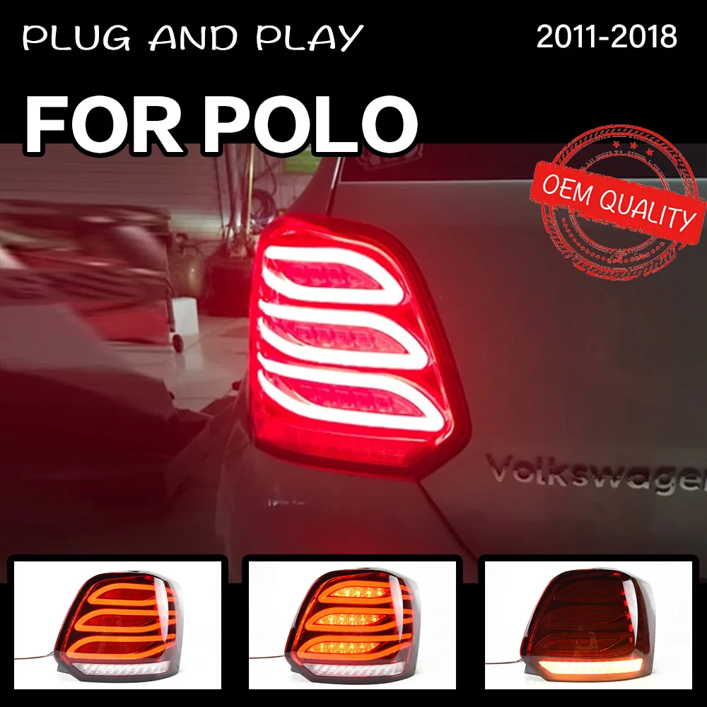 Car Styling tail light for Volkswagen VW POLO 2011 2012-2018 taillights rear lamp LED Signal reversing parking lights