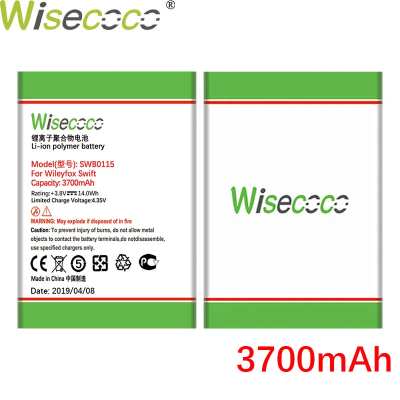 WISECOCO 3700 мАч SWB0115 батарея для мобильного телефона Wileyfox Swift новейшее производство высокое качество батарея+ номер отслеживания