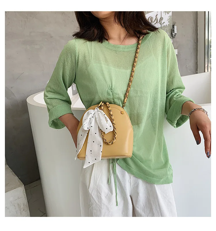 JIULIN шелковый шарф небольшой Crowdsource зарубежный Стиль Корейская версия джокера одного плеча крест переноски Портативный каркас сумка