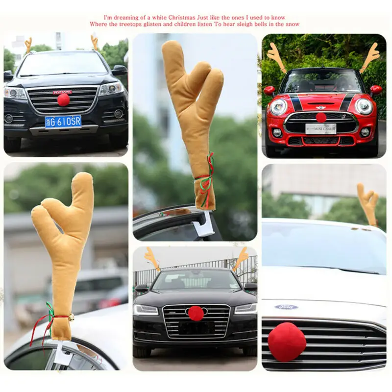 3D оленьи рога с ушами для автомобиля, автомобильные аксессуары для украшения автомобиля SUV Van, подарок для домашнего декора