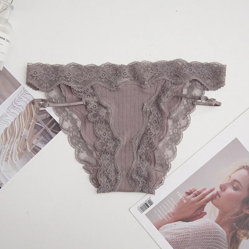 Пикантные кружевные женские трусики APOCAL на бретелях Sexi Tanga с рюшами, изящное женское нижнее белье со шнуровкой, с бантиком, эротическое белье в европейском стиле