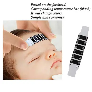 

Flexible Reusable Forehead Strip Thermometer Sticker Liquid Crystal Instant Read Head Fever Body Temperature Monitor