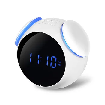 

Mirror Dual Alarm Clock Waterproof Wireless Bluetooth Speaker Radio Night Light LED Mirror Alarm Clock