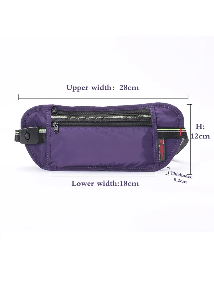 YINJUE sports waist bag neutral outdoor travel running Hip Waist pack Soft nylon 6 phone women gym Fitness Fanny pack waistbags