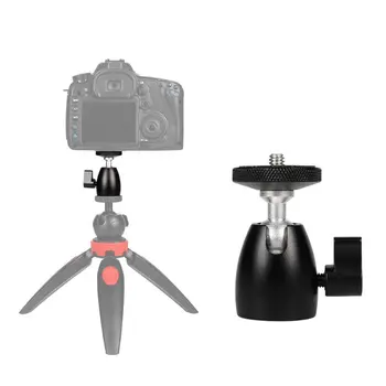 

Aluminum Alloy Mini Ball Head 1/4 Inch Screw Hole with Lock Hot Shoe Mount Adapter for LED Light Ring Light 3KG Load Capacity