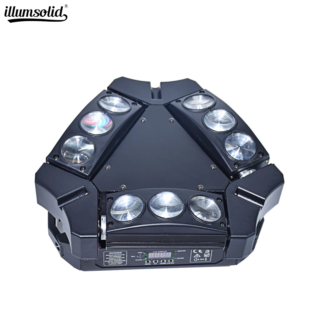 Светодиодный мини светильник паук 9x12 Вт RGBW DMX512 светодиодный с движущейся головой