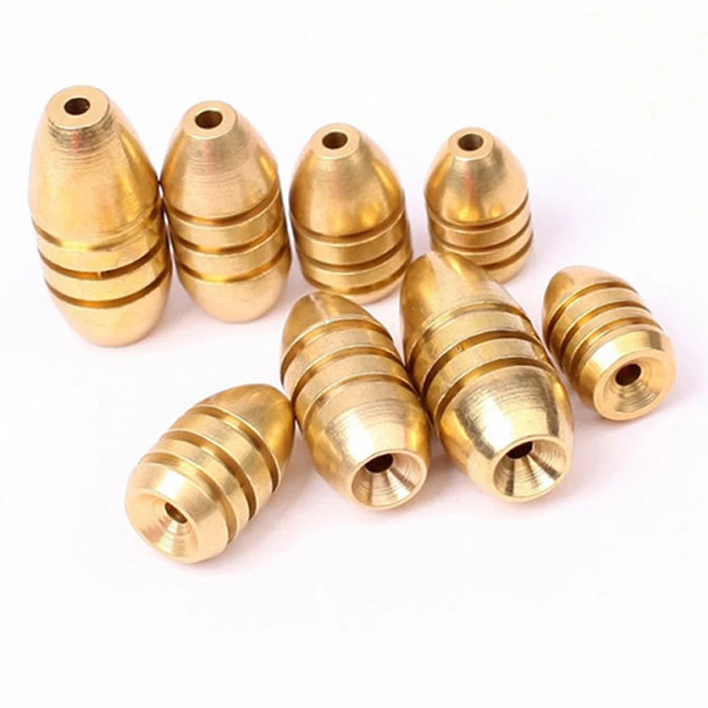 2022PureCopperBrassBulletsTexasRigFishingWeights18g30g
