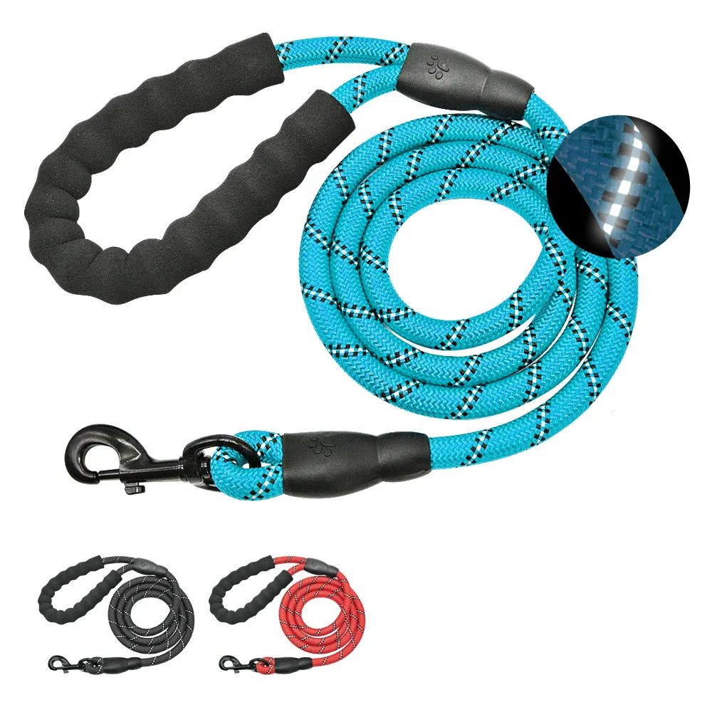 

Large dog leash reflective nylon rope pet long lead tracking mountain climbing for large medium pitbull