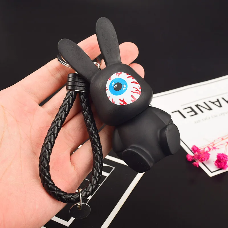 

Fashion Anime Cartoon PVC Keychain Cute Bunny Captain Key Cover For Women Key Chain keyring Bag Phone Straps Chain