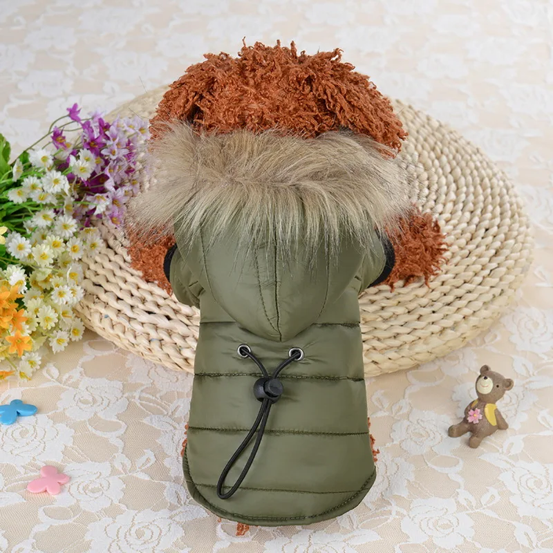 Пальто для собак, куртка для чихуахуа, мягкий меховой капюшон, одежда для маленьких и средних собак, зимняя теплая одежда для собак, щенок йоркширского терьера, наряд