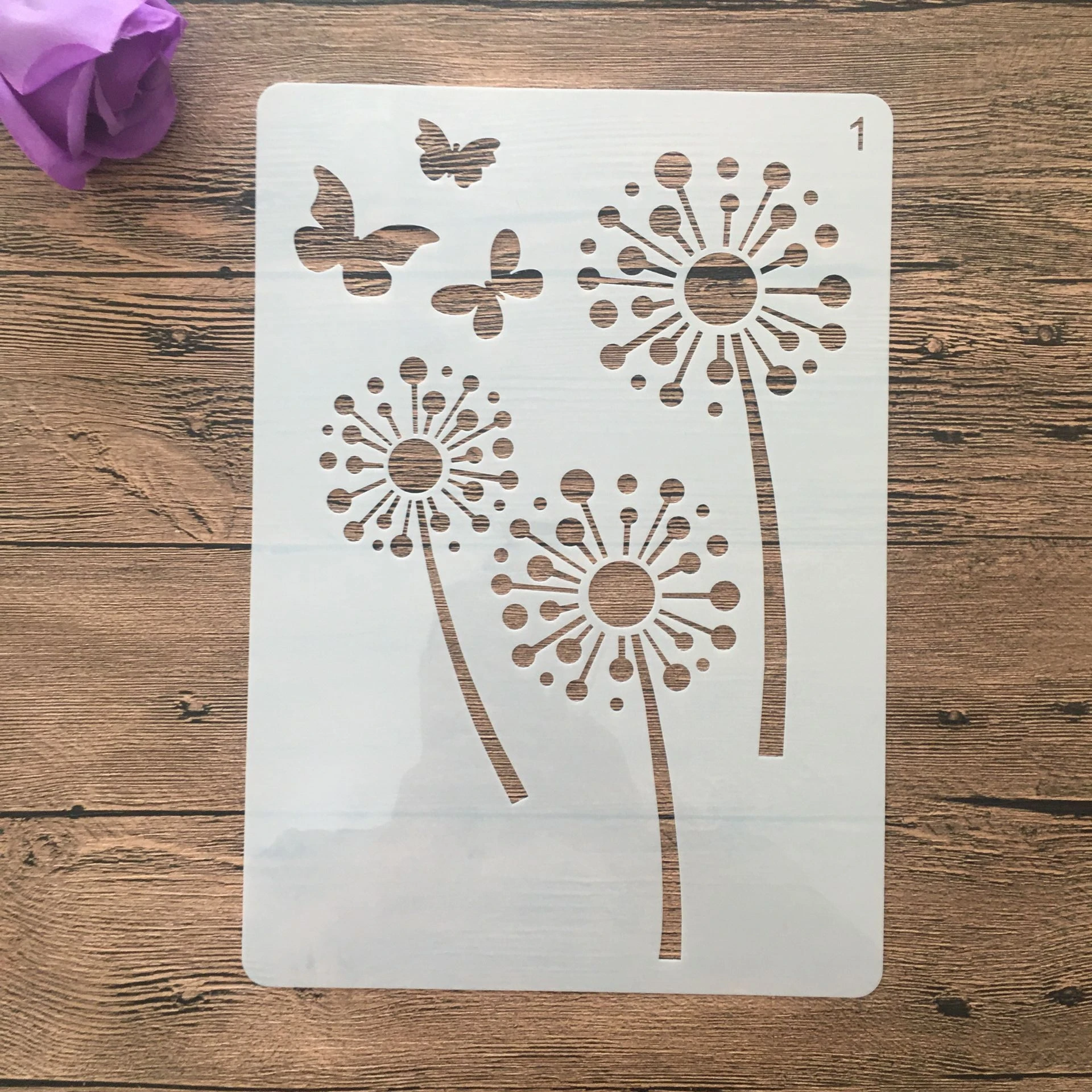 

A4 size Dandelion Flowers Wall Painting Stencils Stamp Scrapbook Album Decorative Embossing Craft Paper DIY Flower Label Stencil