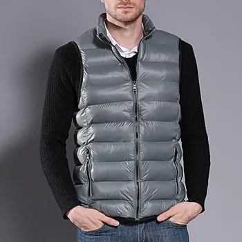 

Winter New Men Duck Down Vest Ultralight Sleeveless Vest Jacket Fashion Stand Collar Men Large Size Loose Vest
