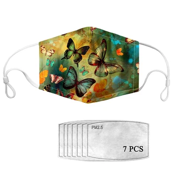 

HYCOOL PM2.5 Mouth Mask Butterfly Print Women Men Dust Masks Reusable Outdoor Walking Dust-proof Prevent Health Mask Filters