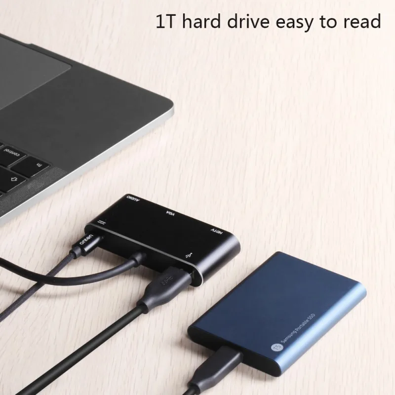 Type-C к HDMI+ VGA+ USB3.0HUB+ PD многопортовый адаптер конвертер Зарядка для ноутбука/телефона