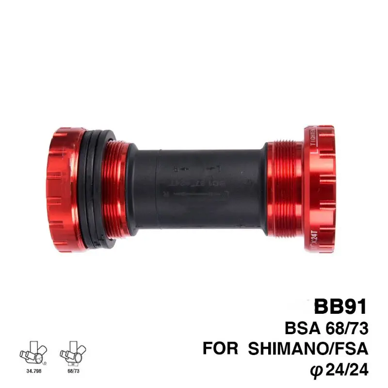 BB91 MTB дорожный велосипед пресс подходит нижние кронштейны для Shimano Prowheel 24 мм шатуны