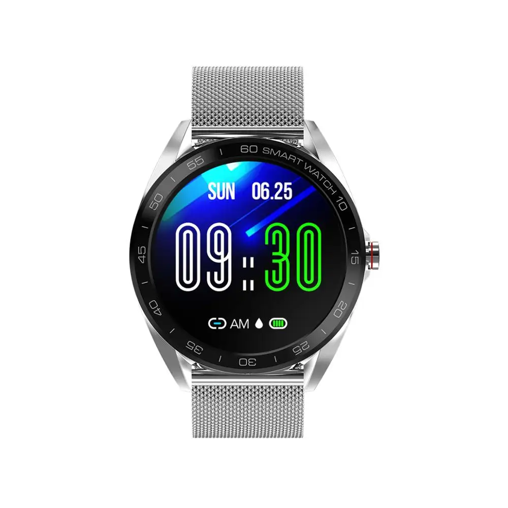 

K7 large screen steel buckle leather strap smart watch ip68 waterproof color round screen for Android and iphone smart watches