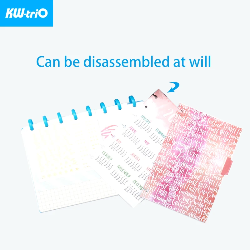 Solid Notebook Binding Discs 20mm 12pcs/box KW-triO Loose-leaf Rings Binder Mushroom Hole DIY Binder Discs Binding Accessories