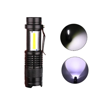 

XANES SK68 LED+COB 3Modes Front + Side Light USB Rechargeable Zoomable Mini LED Flashlight Suit for Camping Torch Lantern Lamp