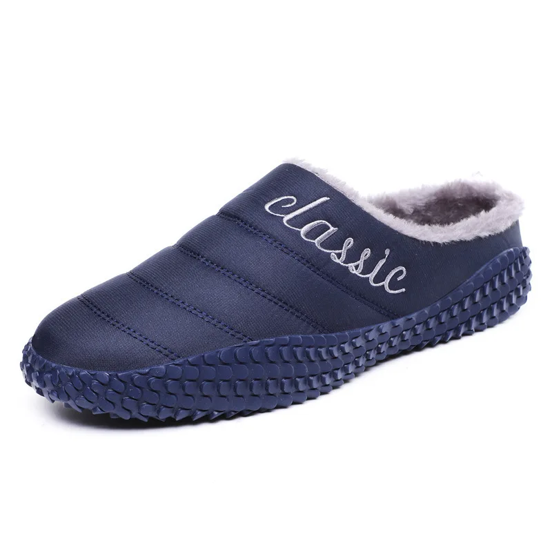 

Winter New Style Snow Boots Plus-sized Menswear 39-48 Lightweight Cotton Slippers plus Velvet Warm Closed-toe Slipper Casual Cot