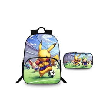 

Pokemon 2 Pcs Printing Children School Bags Teenager Girls Boys Shoulder Backpack Galaxy Universe Space Women Men Travel Daypack