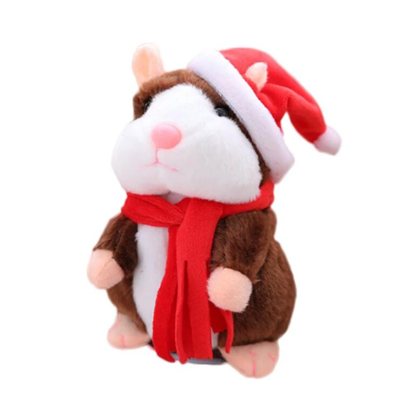 Рождественская версия говорящий хомяк мышь питомец плюшевая игрушка милый говорящий звук Запись Хомяк Игрушка для обучения подарки 15 см дропшиппинг