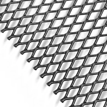 

Perfeclan Aluminum Alloy Front Bumper Rhombic Grille Vent Mesh Sheet Black