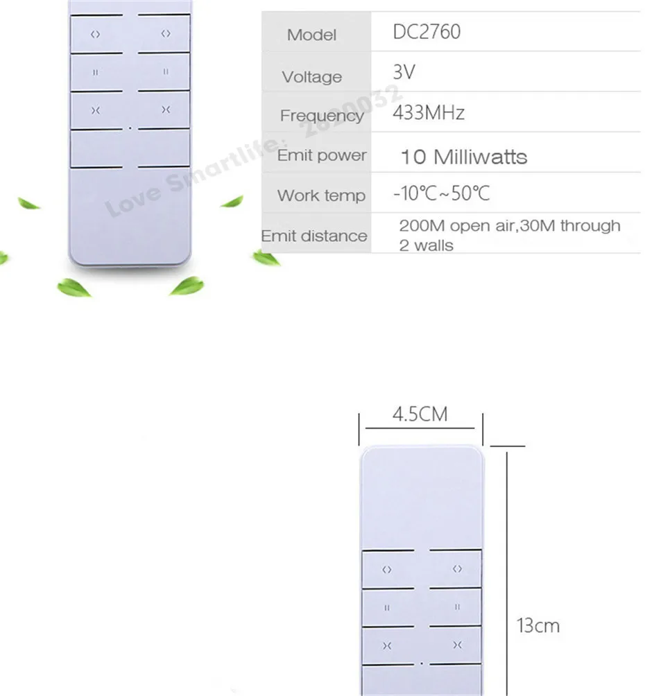 Dooya, RF433, DC2700, DC2760, DC1602, DC92, DC2702, KT320E, DT52E, KT82TN, DT360