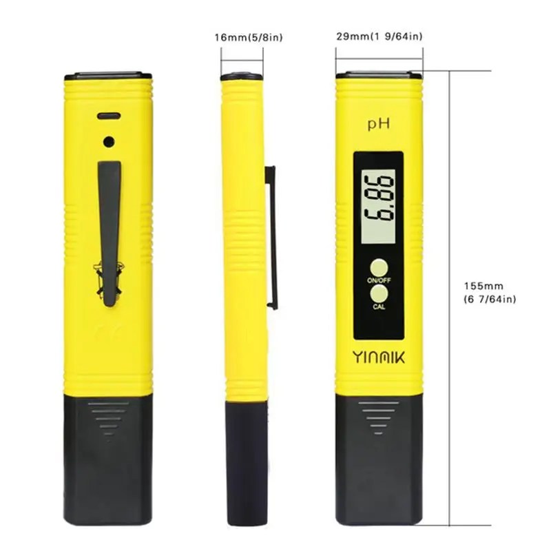 Yenvqee Digital Lcd Ph Meter Penna Del Tester Precisione 0.1 Acquario Acquario Piscina Acqua Vino Urina Calibrazione Automatica