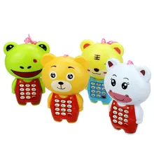 Детский мультяшный музыкальный телефон игрушка сенсорный ключ мобильный телефон с подсветкой музыкальная обучающая игрушка для раннего развития случайный цвет