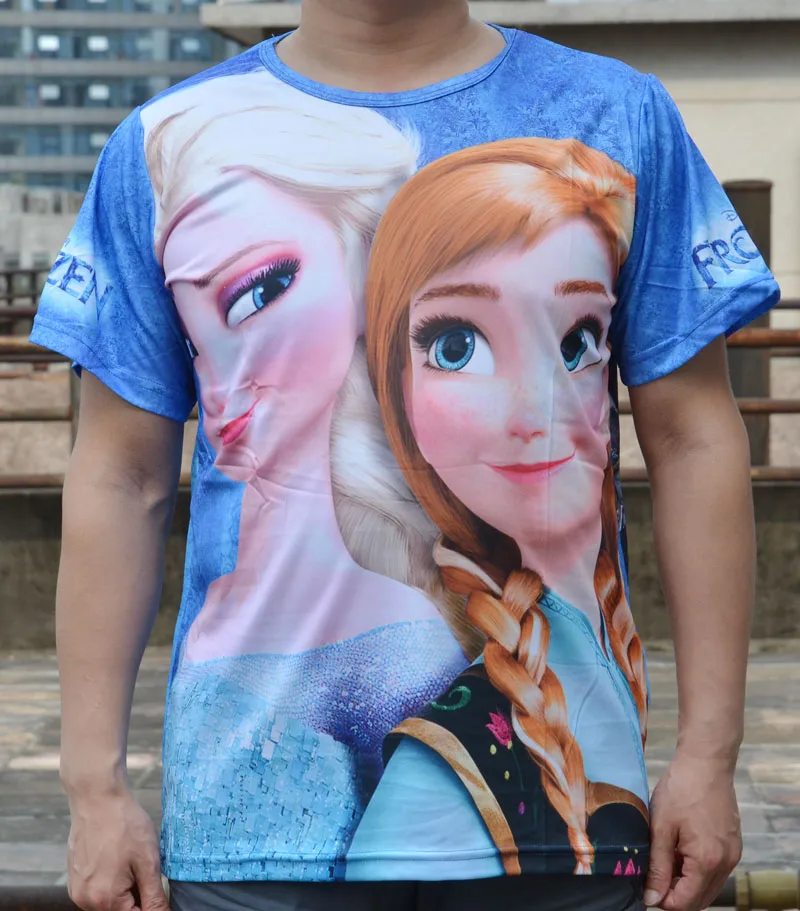 

ICE QUEEN Princess Anime Full Print Short Sleeves Tee T SHIRT TOPS M For Adult