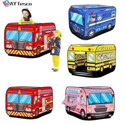 Tente de jeu Popup pour enfants, maison de jeu pliable, camion de pompiers, voiture de Police, maison, Bus, jeu d'intérieur et d'extérieur 