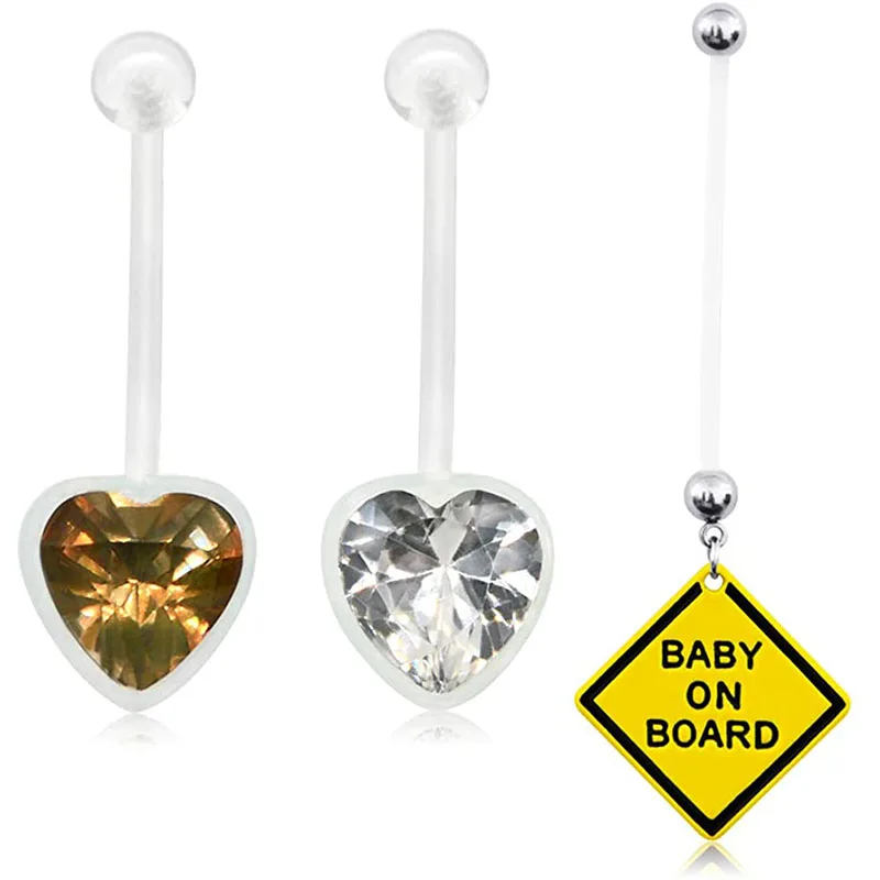 Гибкое кольцо Bioflex для пупка беременных очень длинное Ювелирное Украшение