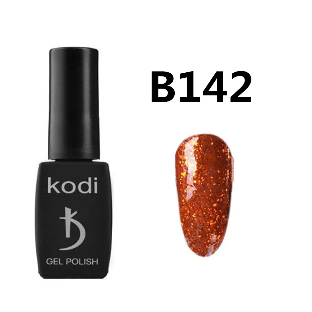 Kodi 12 мл позолоченный Платиновый УФ-гель для ногтей Hybrid Gellak полуперманентный нужен базовый верхний слой мерцающий гель лак для ногтей - Цвет: B142