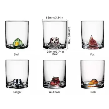 

Creative Animal Cup Wine Glass Bear Bird Glass For Tea Beer Water Wine Whiskey Cup Lead-Free Ultra-Clarity Glass Gifts 360ml