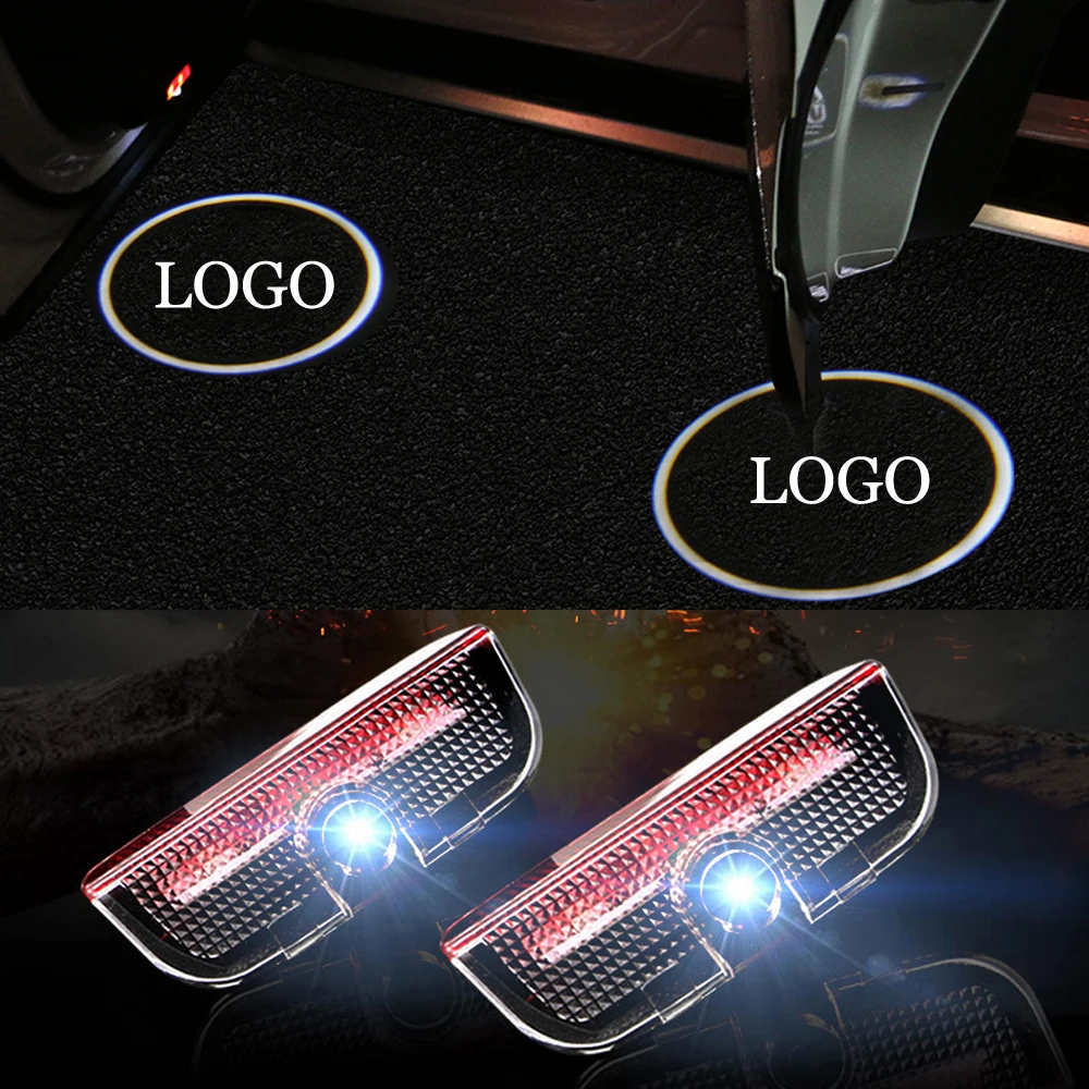 

2pc Auto Badge Light Car Door Light For Volkswagen VW PASSAT B6 B7 GOLF 4 MK4 7 TIGUAN Car Styling VW Logo Car Door Light Lamp