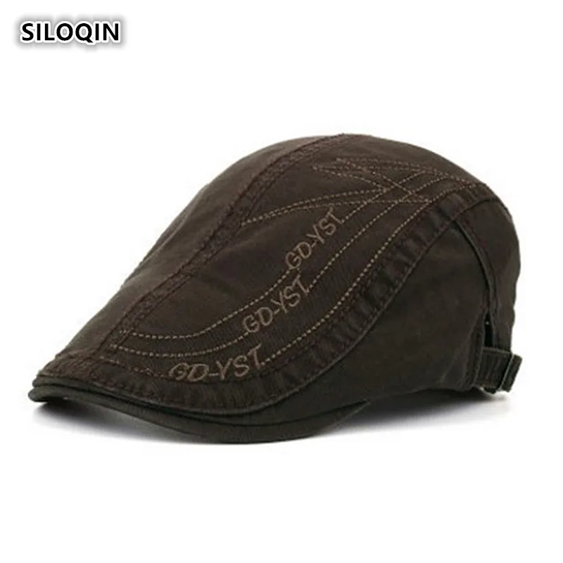 SILOQIN Spring And Autumn High Quality Cotton Men's Berets Snapback Adjustable Size Leisure Artist Painter Retro Sunshade | Аксессуары