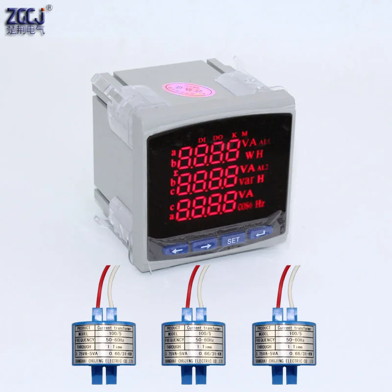 3 Phase Electricity Digital Meter 100a 150a 200a 300a 250a Multifunction  Power Meter With 3pcs Current Transformers - Current Meters - AliExpress