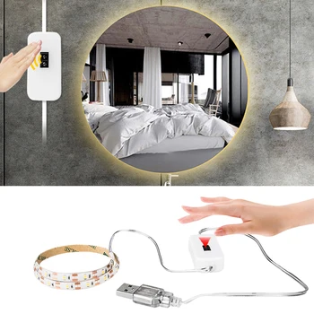 

Dimmable Hand Sweep Sensor Dressing Mirror Light Flexible USB LED Tape for Bathroom Bedroom Wardrobe Vanity Light Makeup Lamp