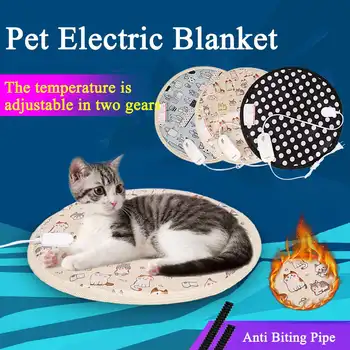 

220V Dog Cat Electric Heat Pad Temperature Adjustable Pet Bed Blanket Puppy Bunny Heater Mat Autumn Winter Cushion 30x30/40x40cm