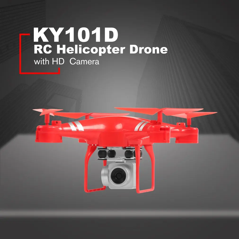 KY101D Радиоуправляемый вертолет Дрон с HD wifi FPV 4K 16MP камерой 2,4G 4-осевой радиоуправляемый самолет дроны 20 минут долгой мухи - Цвет: RED 4K 1CELL