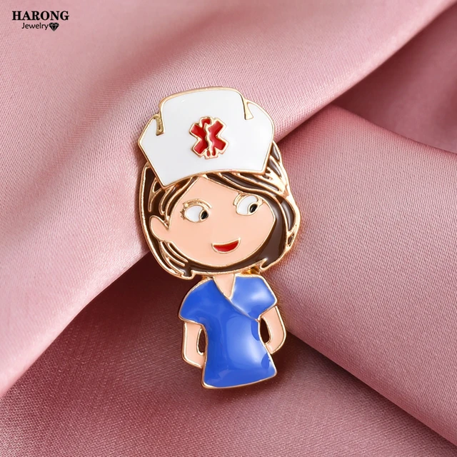 Medical Medicine Brooch Cute Nurse Shape Blue Lapel Pins Fashion Jewelry  Doctor Badge Zinc Alloy Brooches for Women Gift - AliExpress