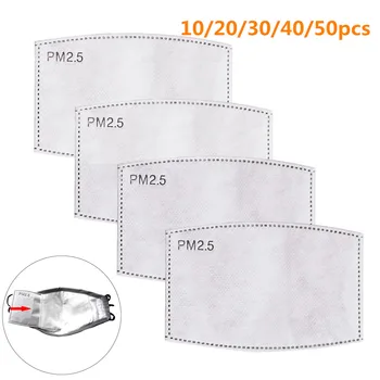 

10/20/30/40/50pcs PM2.5 Filter Paper Anti Haze Mouth Mask Anti Dust Mask Filter Paper Adult Child Activated Carbon Filters