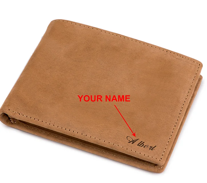 BOBO BIRD мужской кожаный бумажник, настраиваемый подарок, выгравировать ваше имя, держатель для карт, карман, рождественские подарки для отца и мужчины - Цвет: engravename