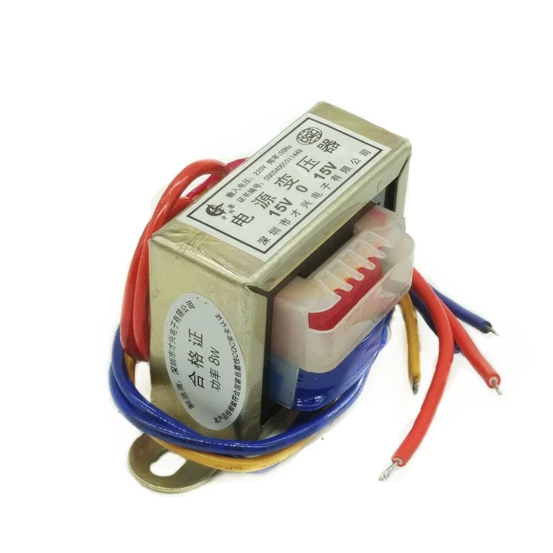 EI 8W Тип трансформатора 8 Вт 8VA 220V постоянного тока до двойной 15V * 2 0 260mA